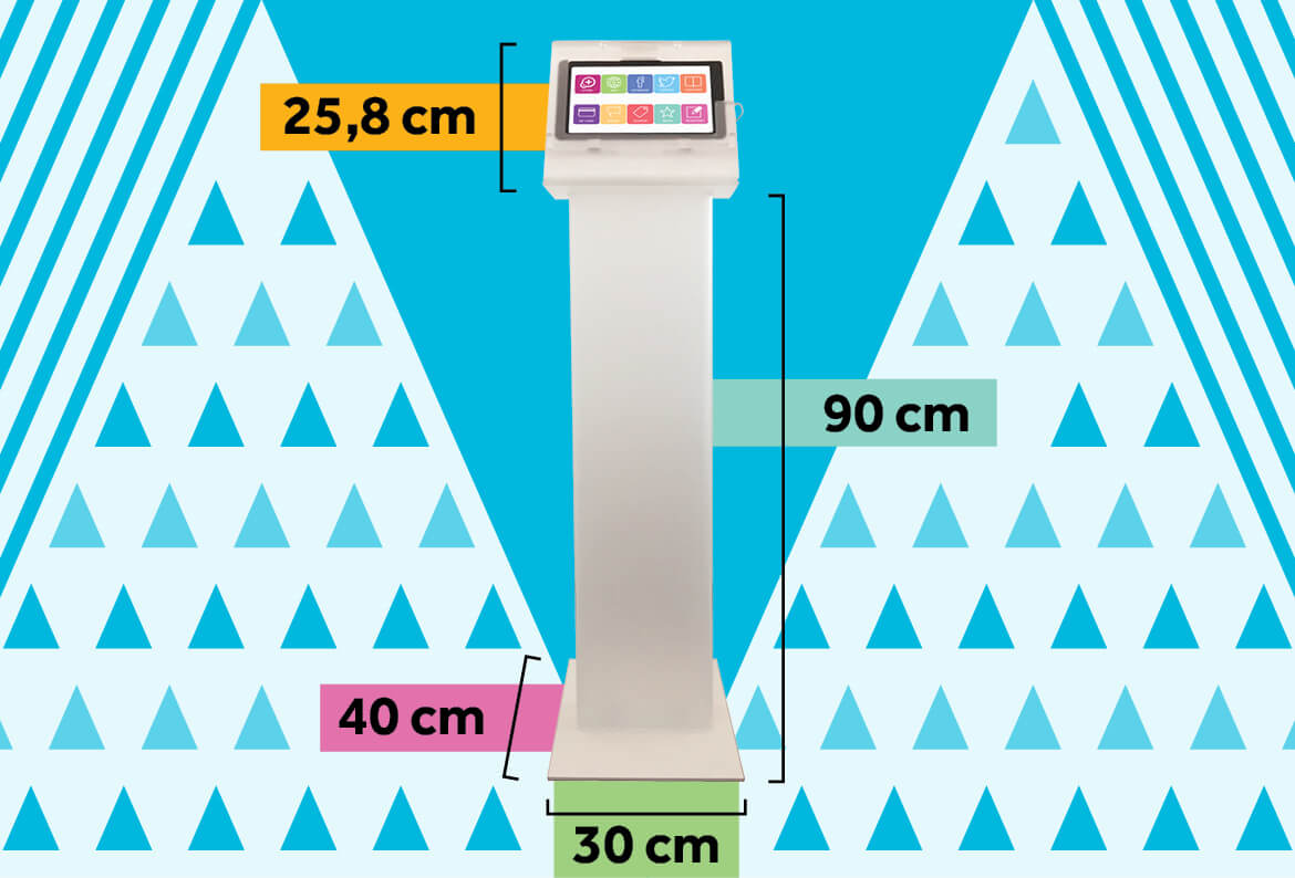 informazioni, pubblicità, promozioni: fidelity card e mini-kiosk per negozi - dimensioni base