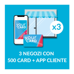3 negozi con 500 Card e App cliente